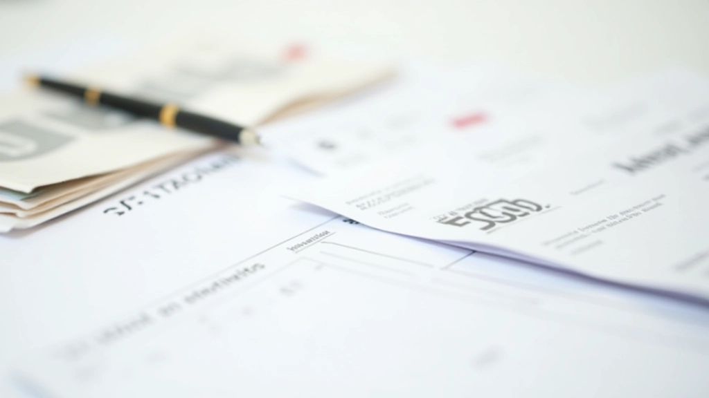 Relevé bancaire et documents fiscaux sur table