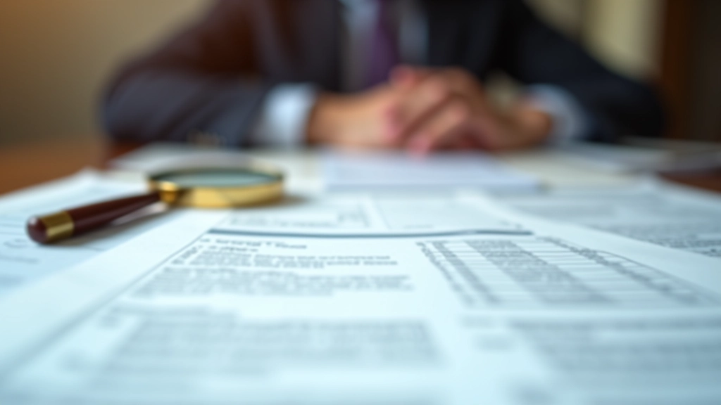 Documents bancaires et relevés d'impôts sur une table avec loupe