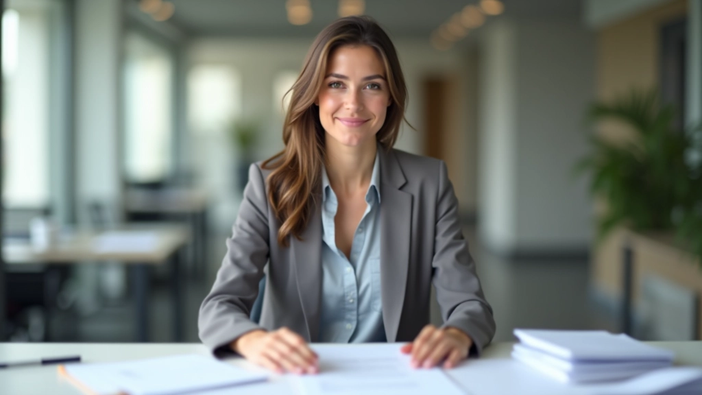 Femme remplissant un formulaire fiscal avec documents organisés